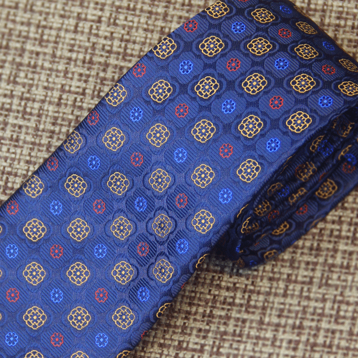 Royal Sapphire Geometric Silk Tie