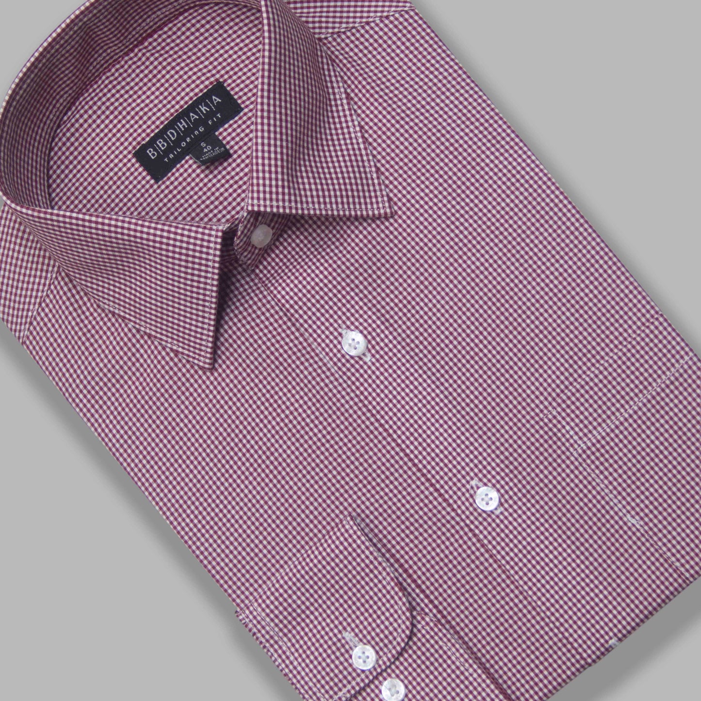 Red Micro Check Cotton Blend Shirt - New Article
