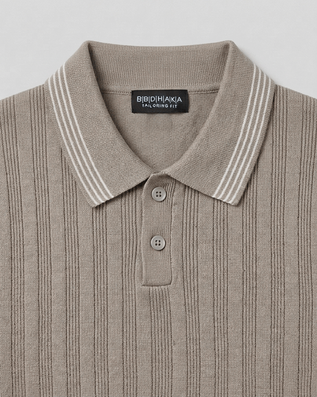 Mocha Brown Summer Knit Polo