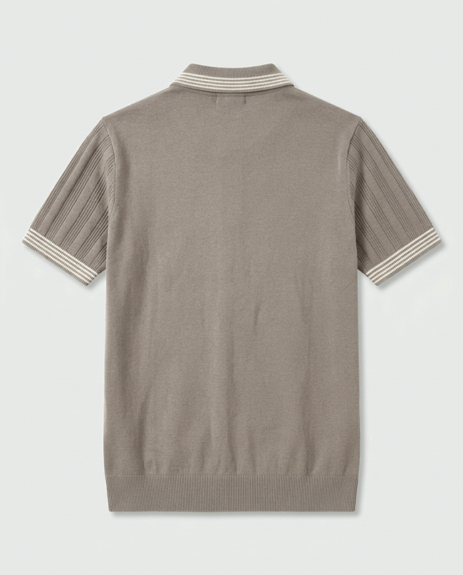 Mocha Brown Summer Knit Polo