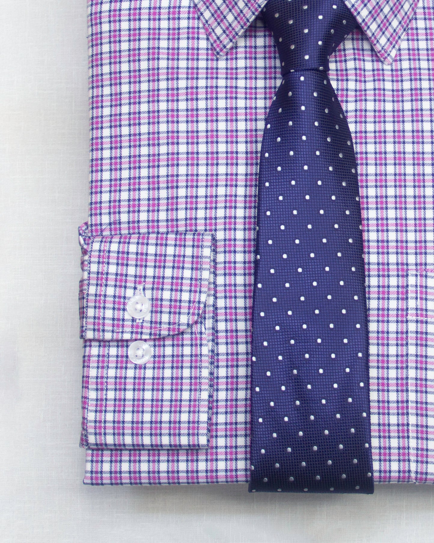 French Violet Plaid Check Full Sleeve Shirt