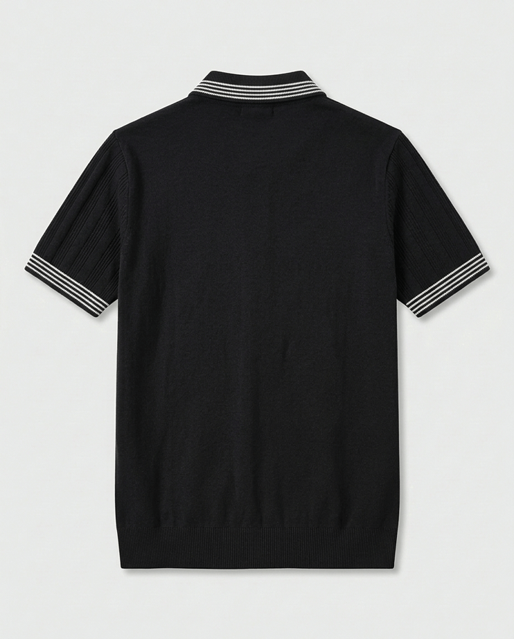 Black Summer Knit Polo
