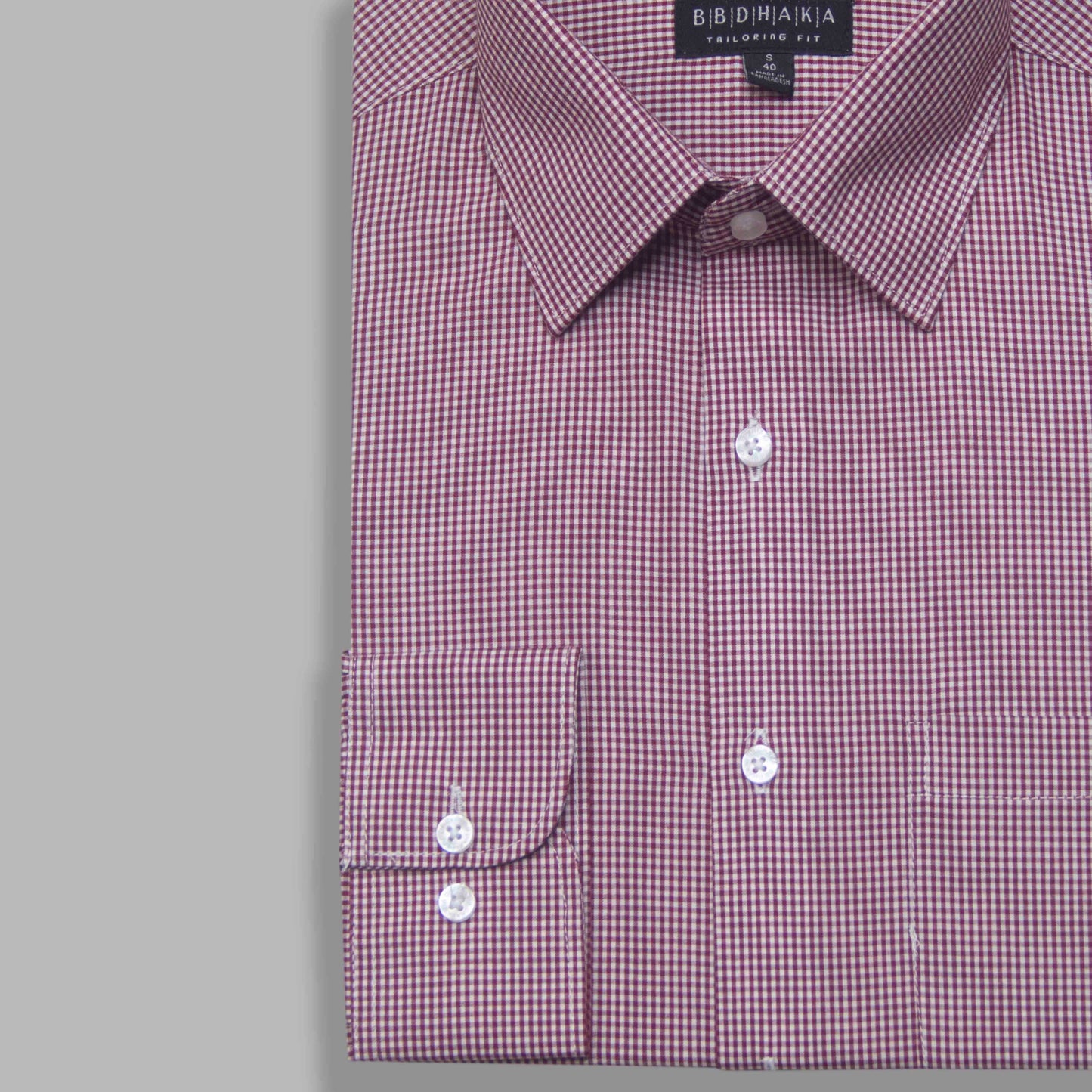 Red Micro Check Cotton Blend Shirt - New Article