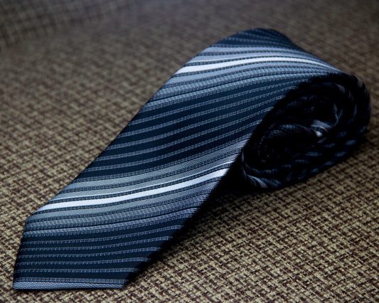 Black & White Regimental Tie