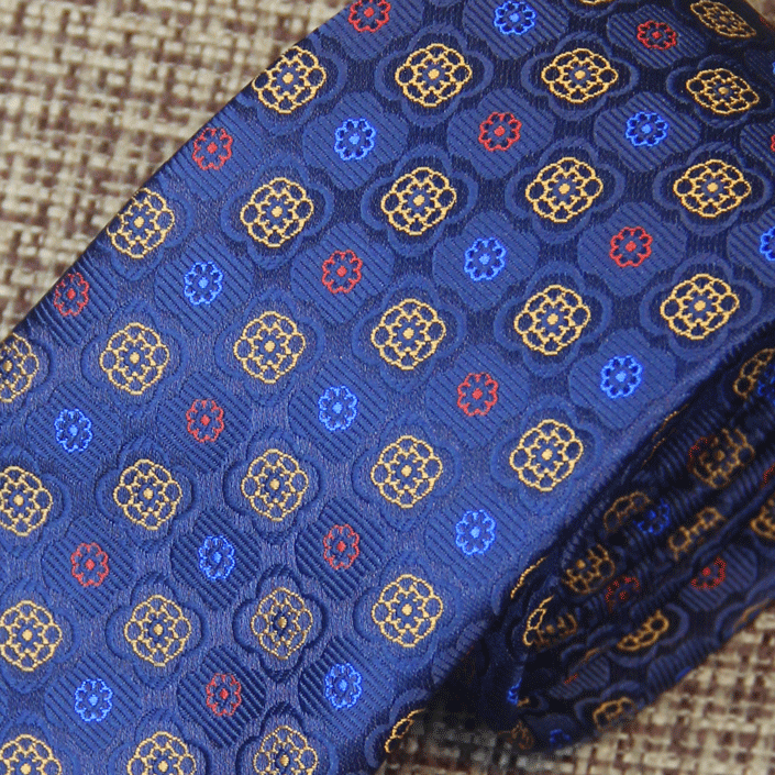 Royal Sapphire Geometric Silk Tie