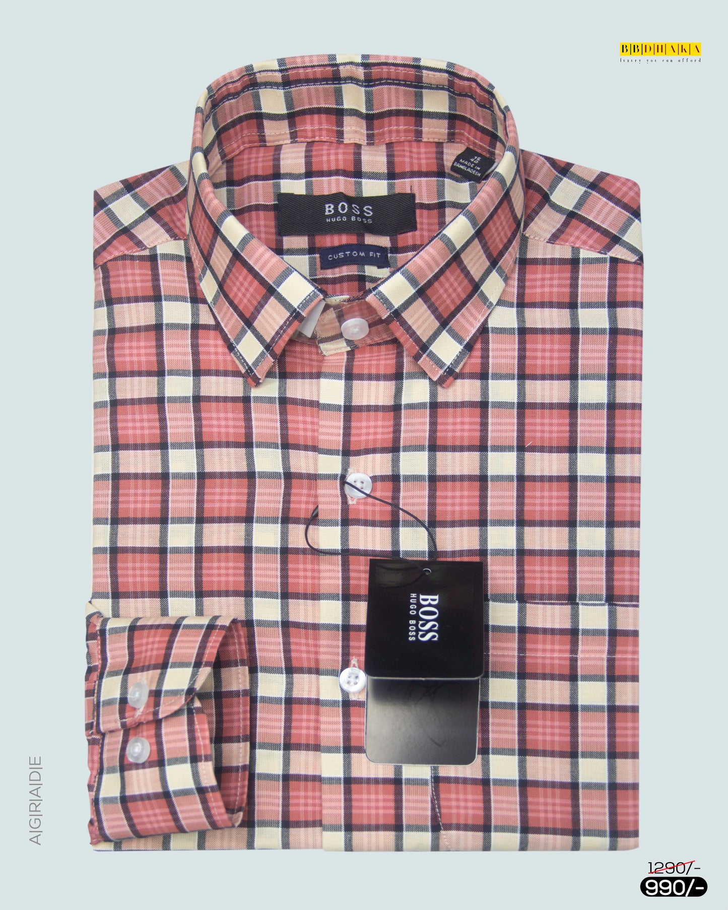 Blush Red Shepherd Full Sleeve Check Shirt