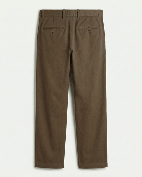 Copper Brown Twill Cotton Chinos - Relaxed Fit