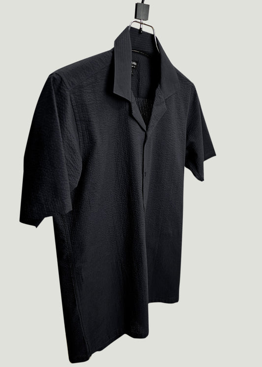 Black Half Sleeve Cuban Shirt - New Arrival