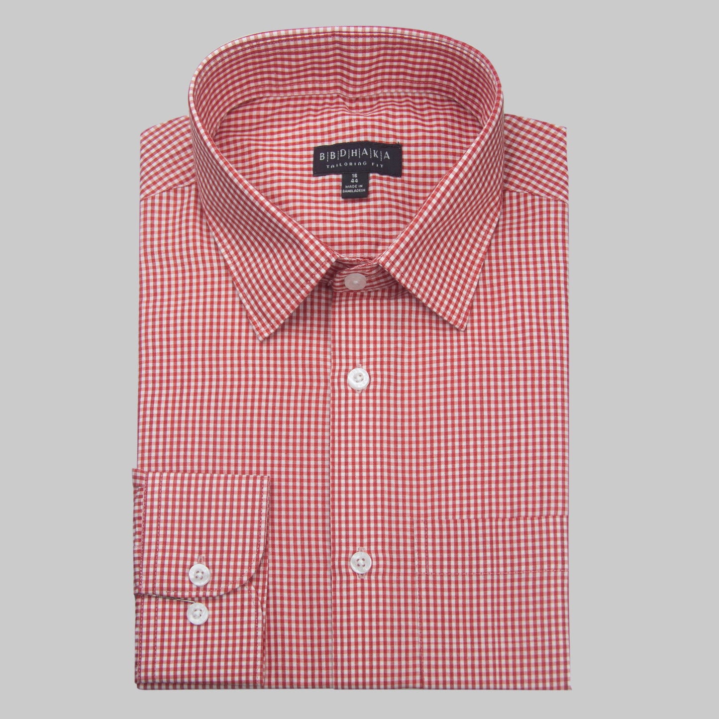 Red Houndstooth Check (Cotton Blend)