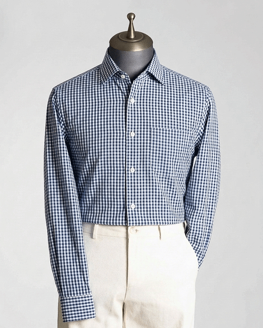 Navy Blue  H.T Check Shirt - New Arrival