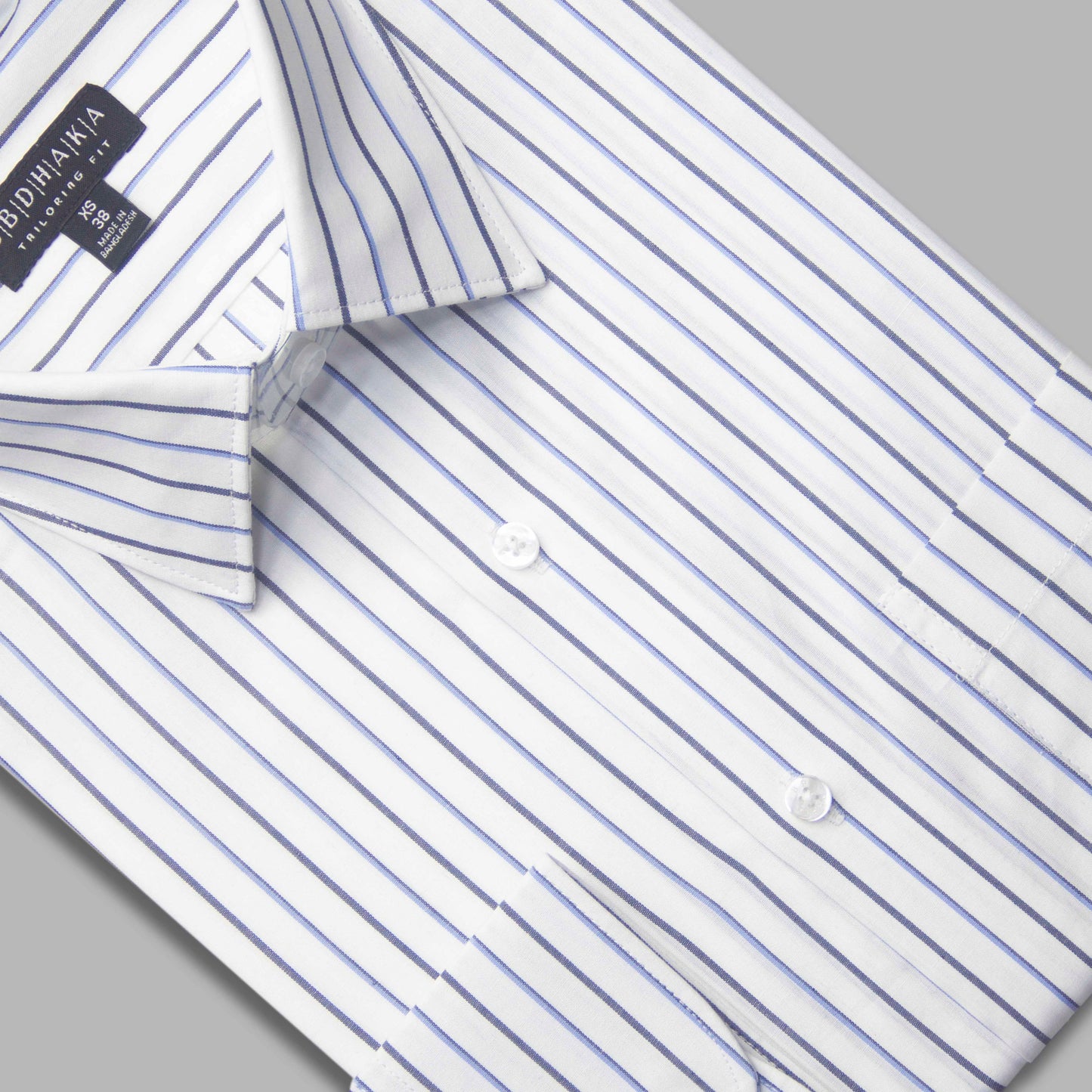 White & Blue Stripe Shirt Eid 2025 - Top Favorite