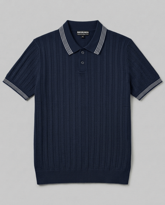 Navy Summer Knit Polo