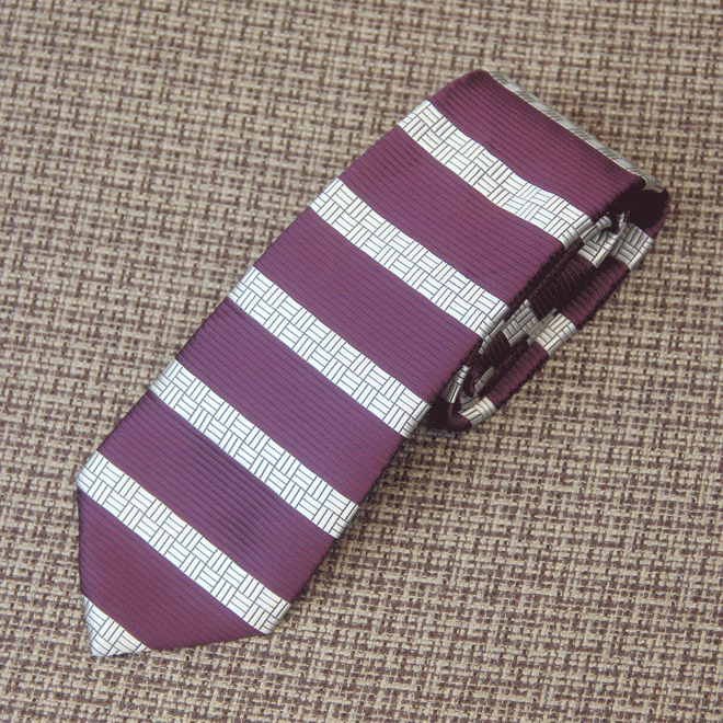 Burgundy Regent Striped Silk Tie