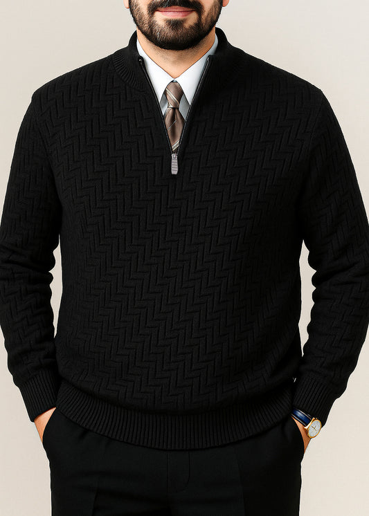 Z Black Quarter Zipper Sweater (TOP SELLING)