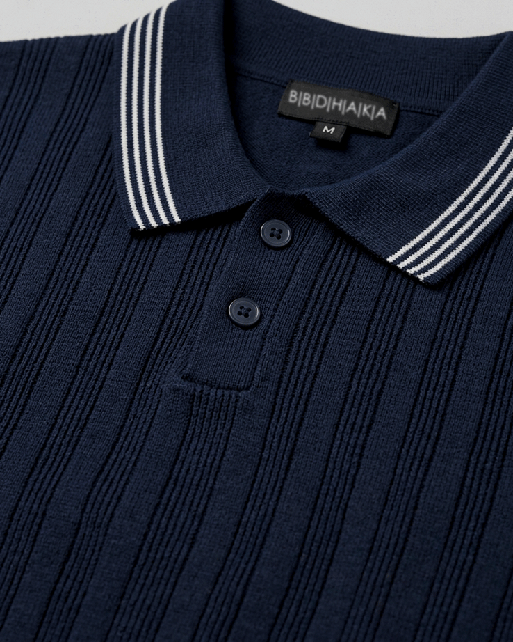 Navy Summer Knit Polo