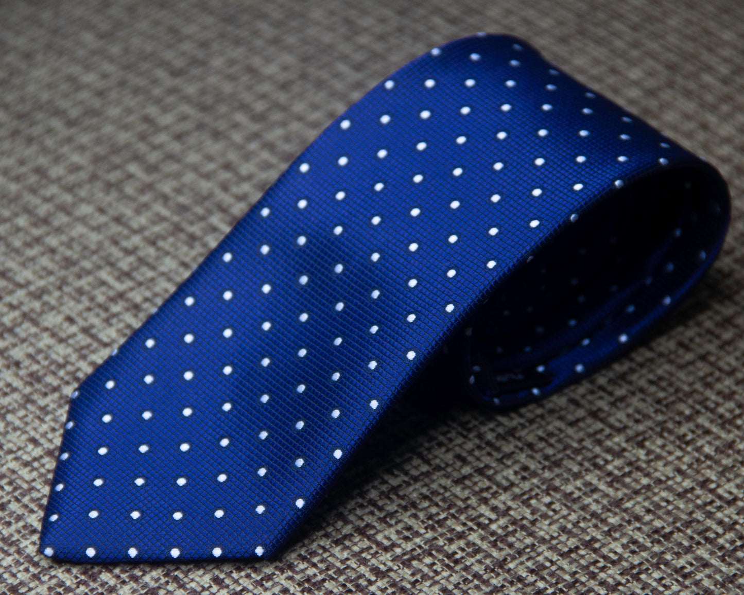 Blue and White Dotted Tie