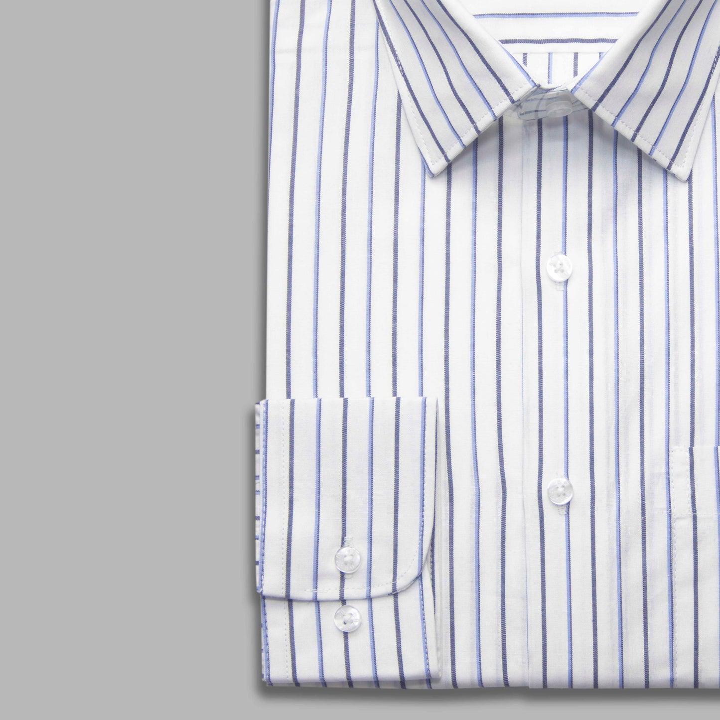 White & Blue Stripe Shirt Eid 2025 - Top Favorite