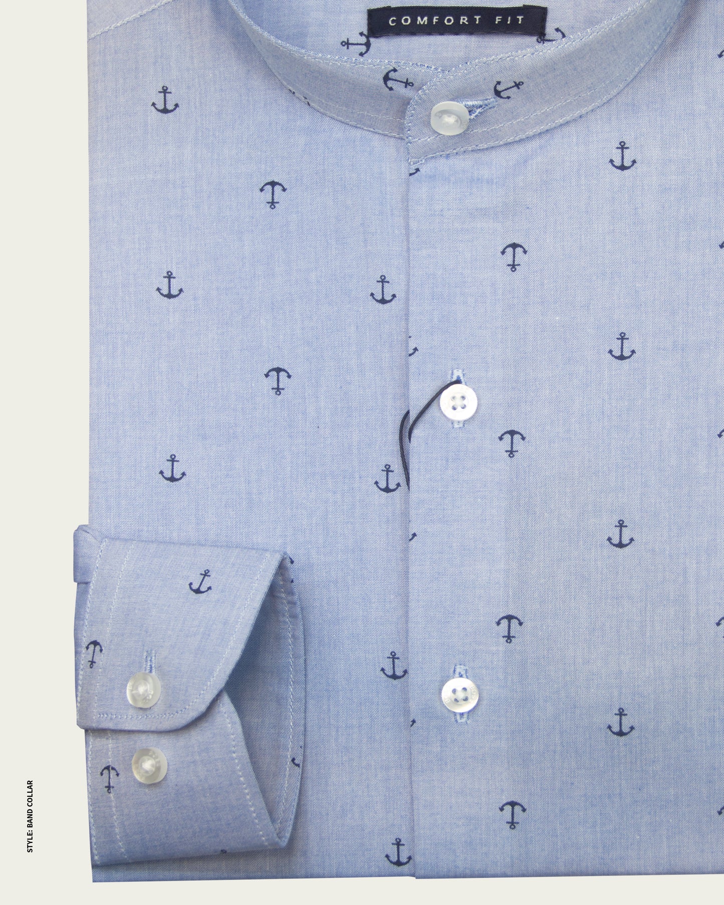 Anchor Print Blue Shade Fullsleve Shirt