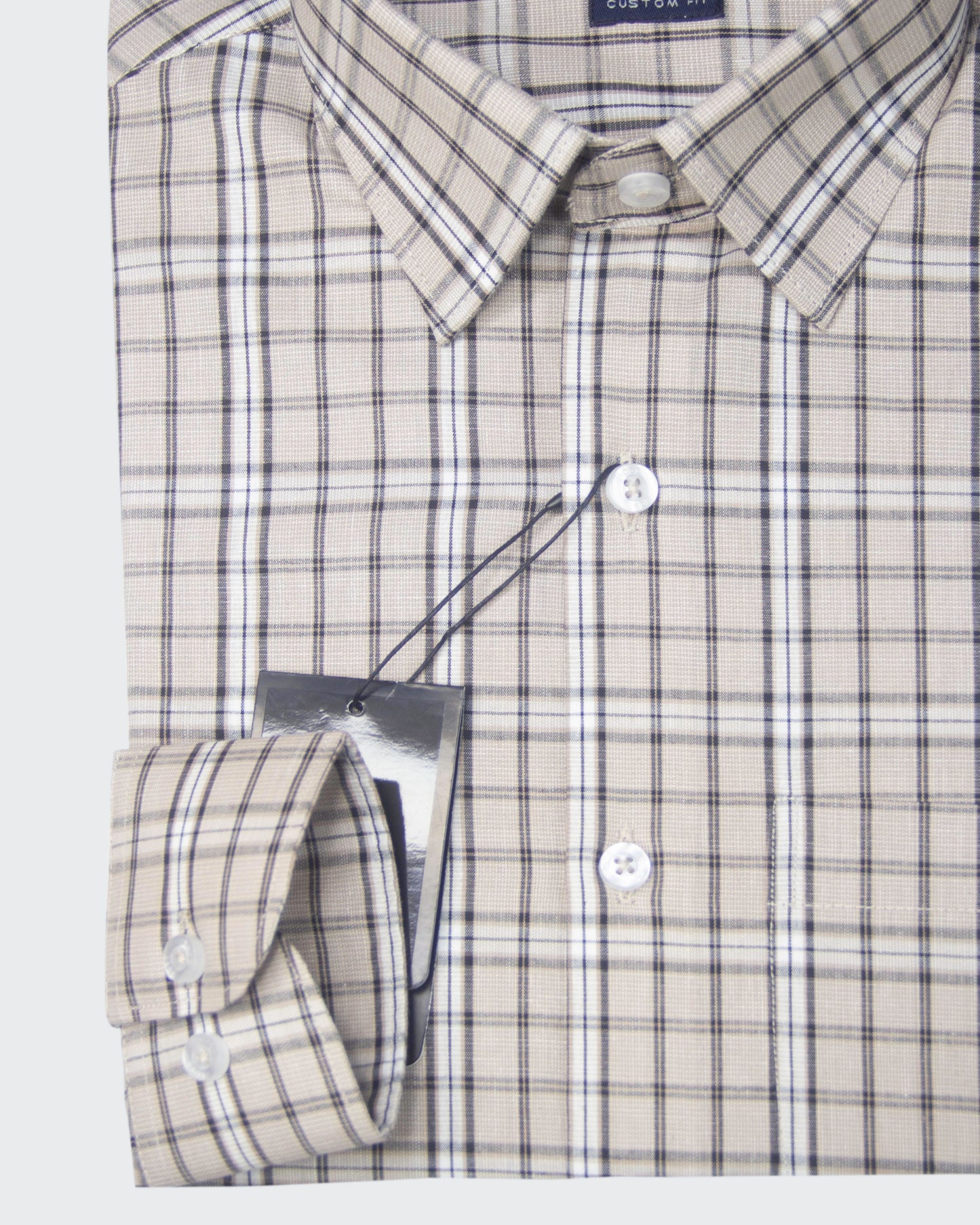 Almond Brown Shepherd Full Sleeve Check Shirt