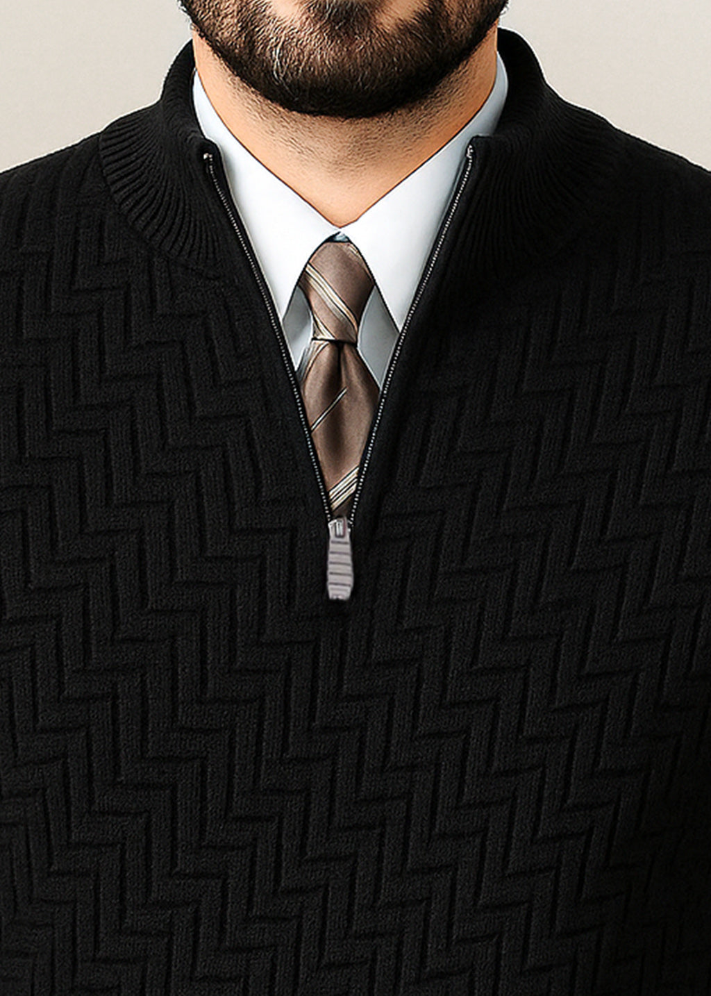 Z Black Quarter Zipper Sweater (TOP SELLING)