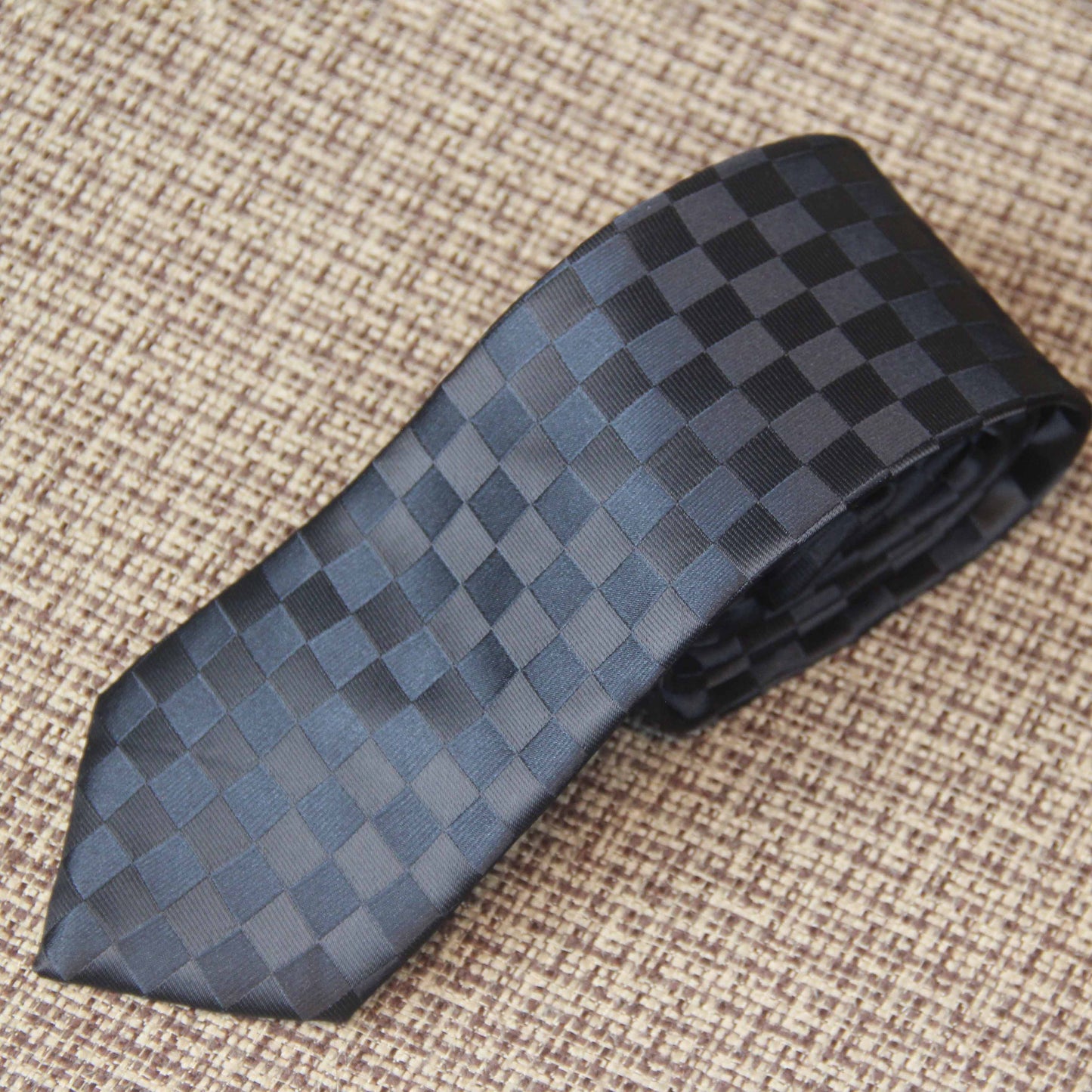 Black Chess Board Tie