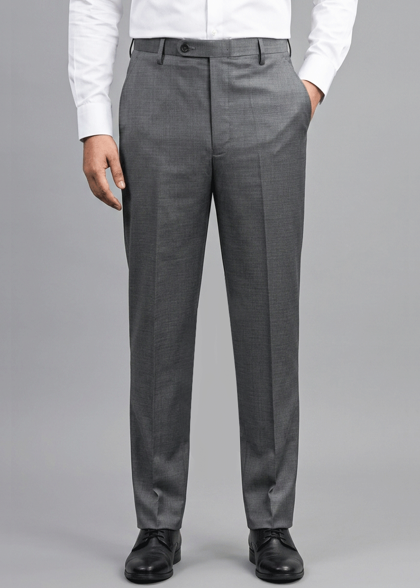 Charcoal Gray Structured Formal Pant - New Article