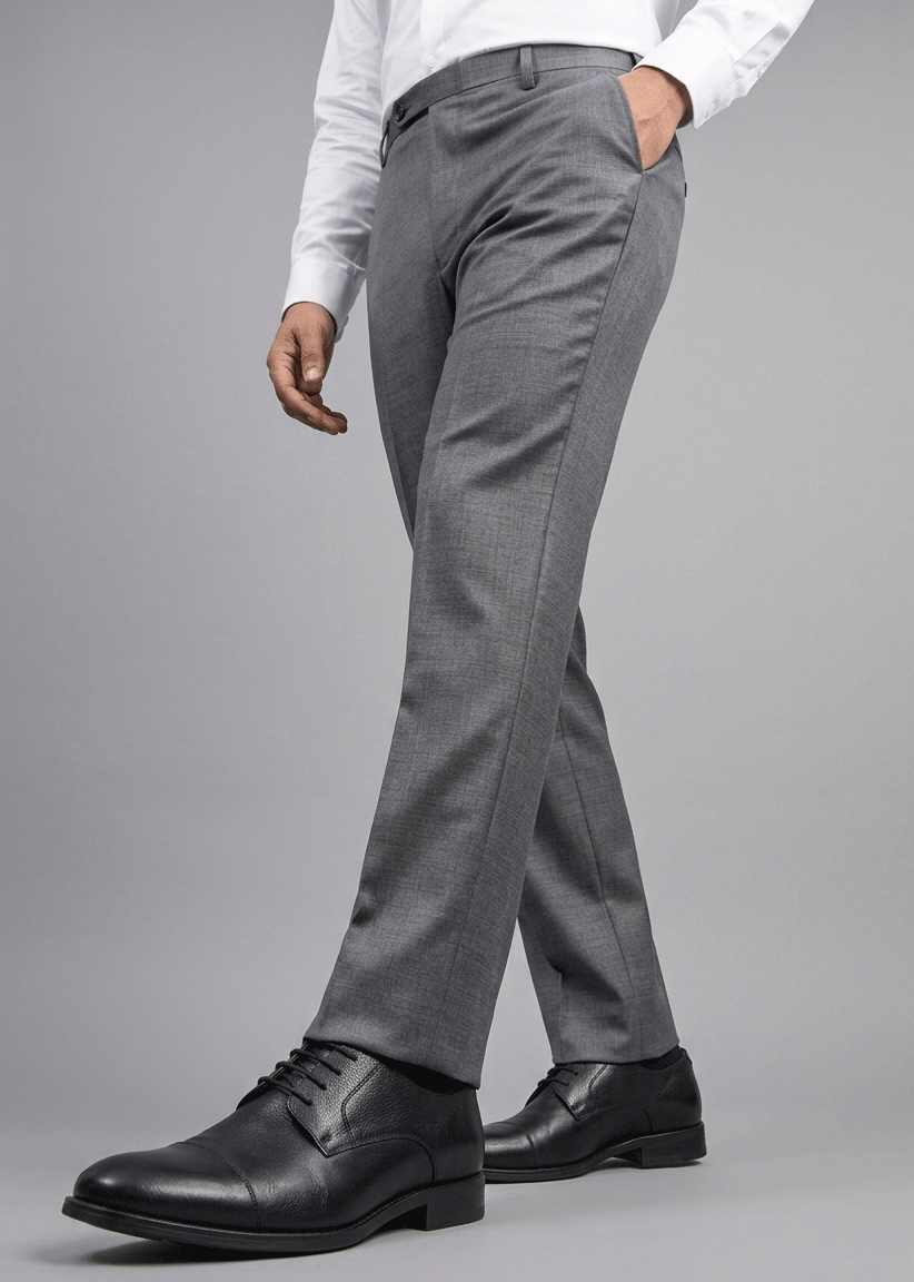 Charcoal Gray Structured Formal Pant - New Article