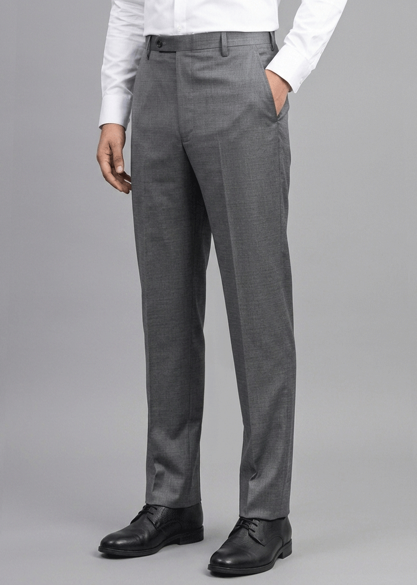 Charcoal Gray Structured Formal Pant - New Article