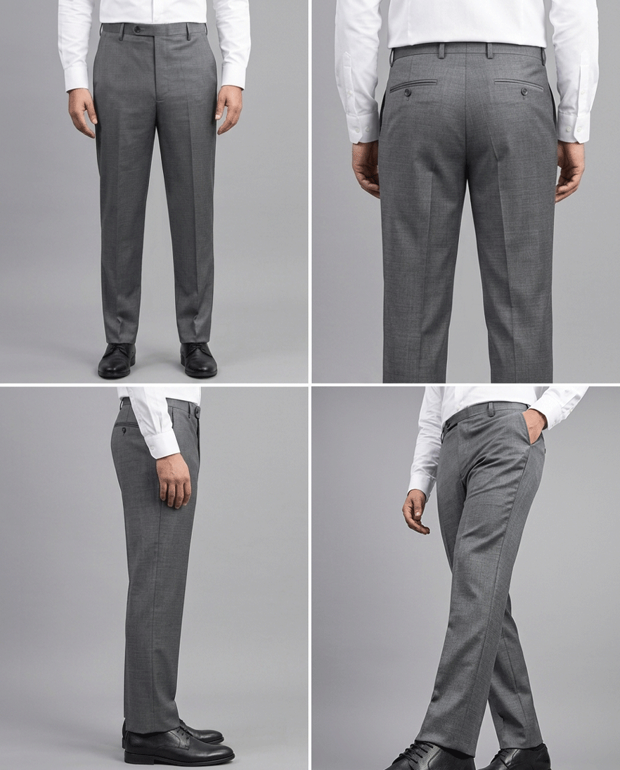 Charcoal Gray Structured Formal Pant - New Article