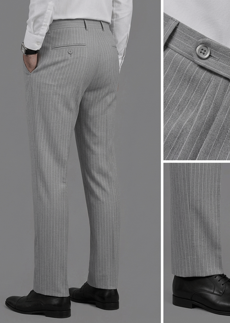 Grey Stone Pinstripe Formal Pant - New Article
