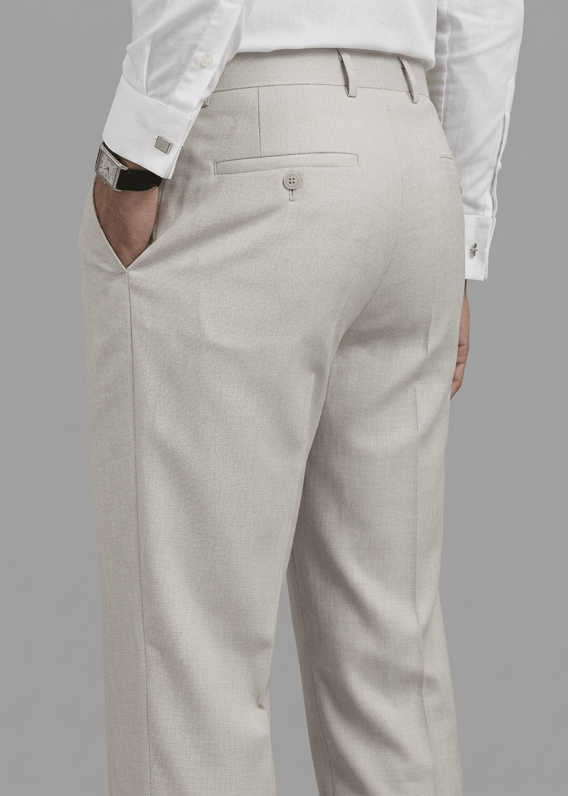 Beige Structured Formal Pant - New Article