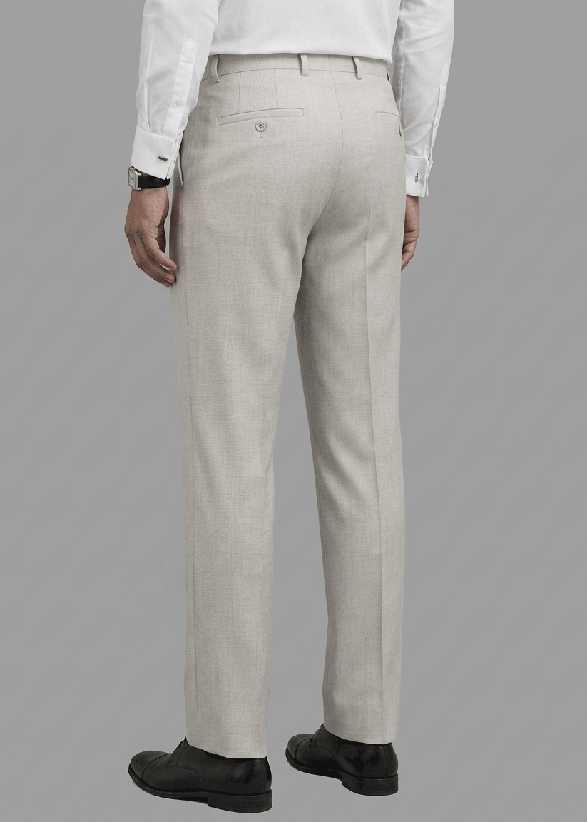 Beige Structured Formal Pant - New Article