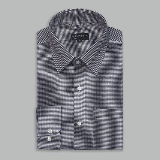 BLACK HOUNDSTOOTH CHECK SHIRT