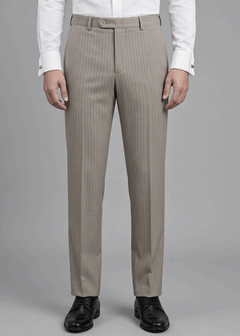 Beige Brown Pinstripe Formal Pant - New Article