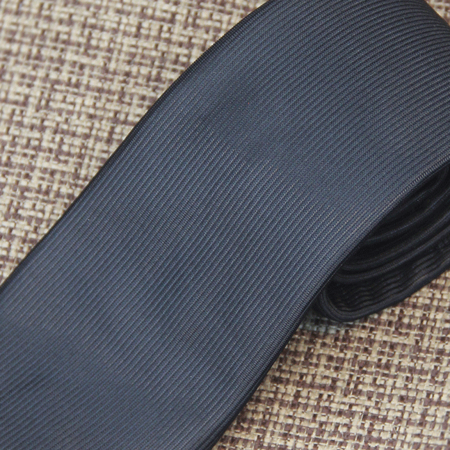 Solid Black Ribbed Tie