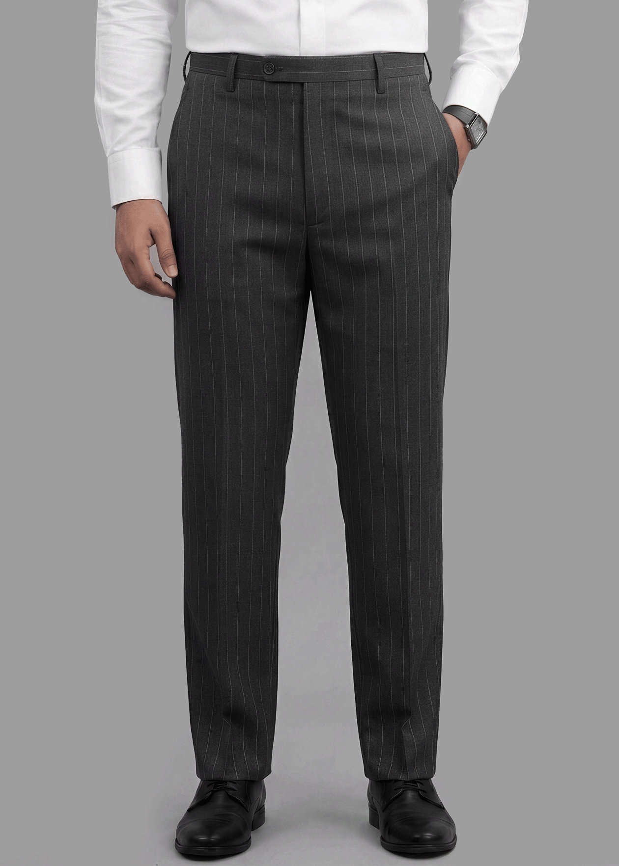 Dark Ash Pinstripe  Formal Pant - New Article