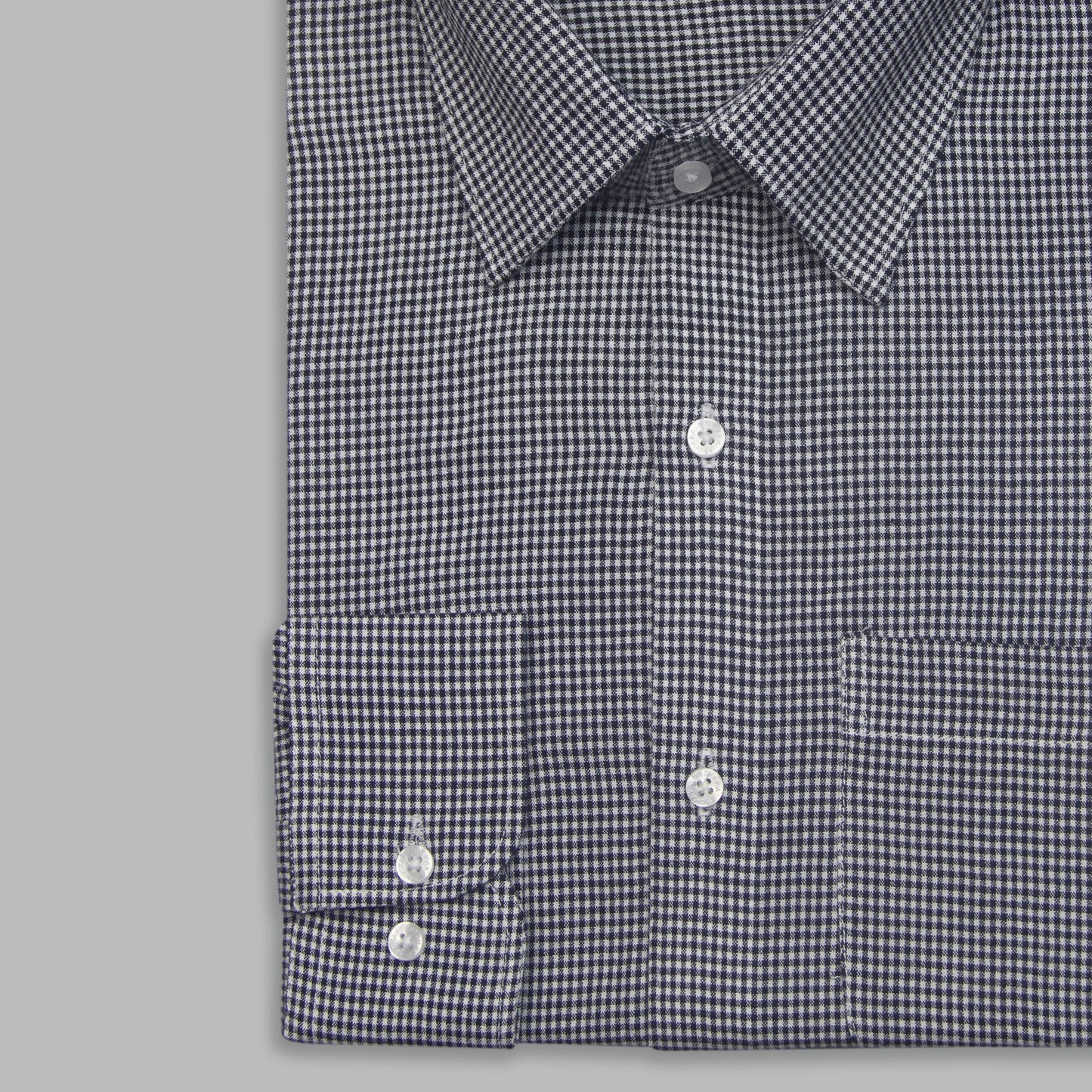 BLACK HOUNDSTOOTH CHECK SHIRT