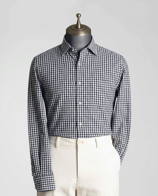 Black Check Box Formal Shirt - New Article