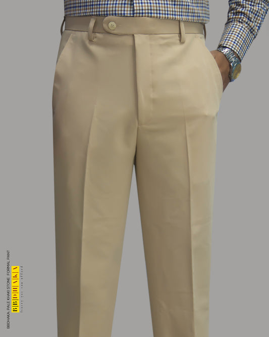 PALE KHAKI STONE Formal Pant (Suiting Cotton)