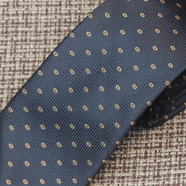 Black Tie with Gold Oval Dots