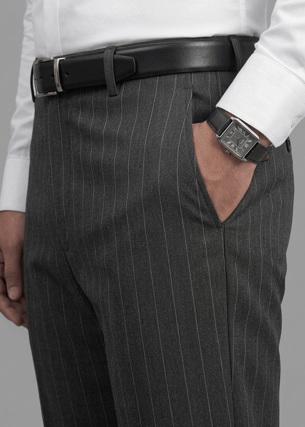 Dark Ash Pinstripe  Formal Pant - New Article