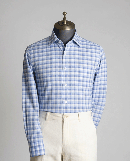 Blue Check Box Full Sleeve Shirt - Product Code: 2026069 (New Arrival)