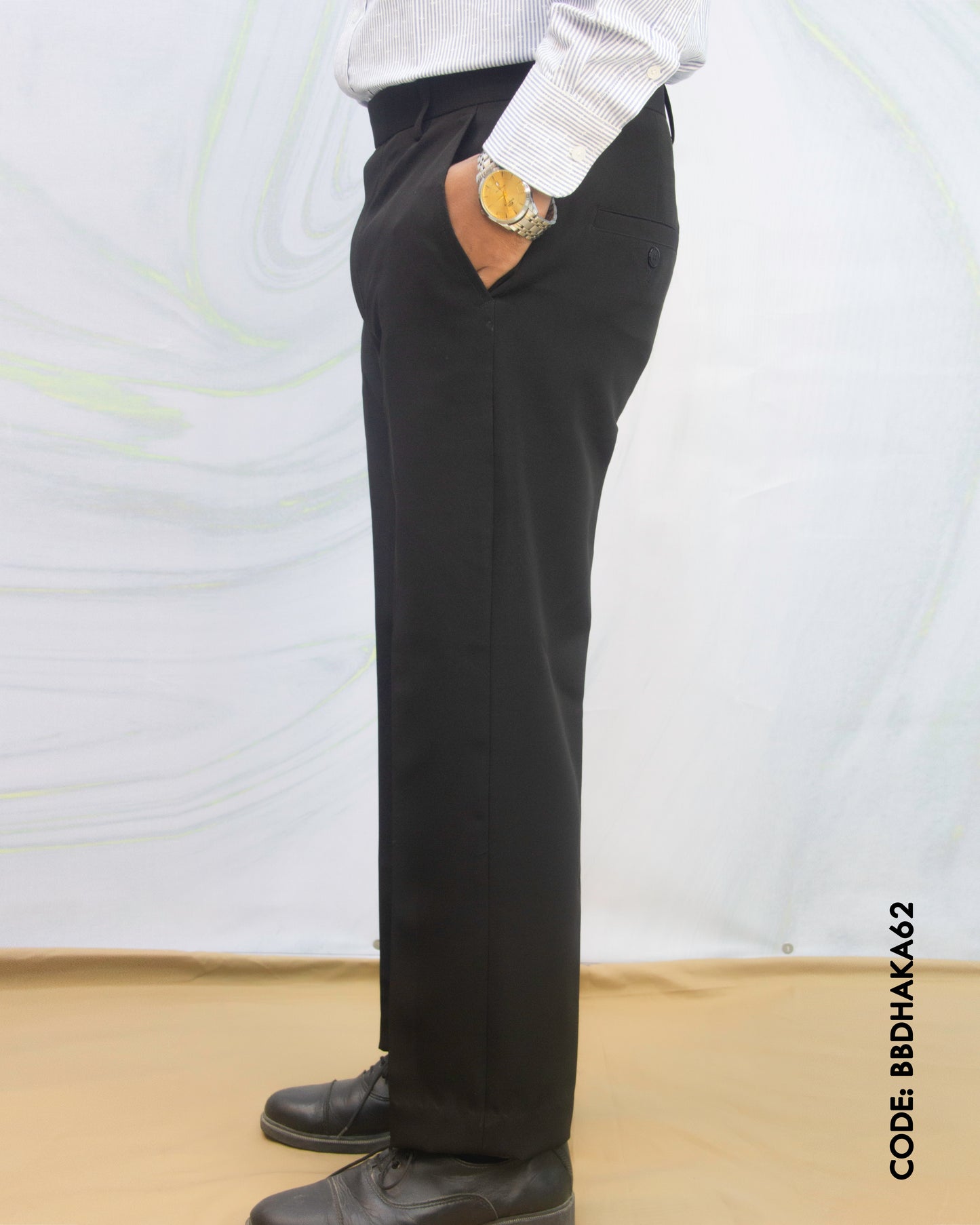 Sky & White Grameen Check and Zed Black Formal Pant: Outfit Combo