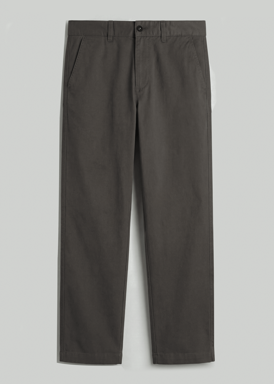 Grey Tane Twill Cotton Chinos - Relaxed Fit