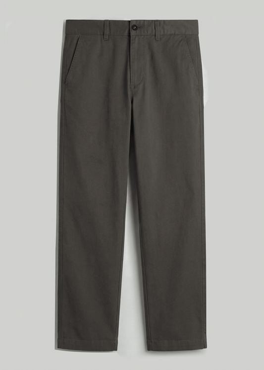 Grey Tane Twill Cotton Chinos - Relaxed Fit