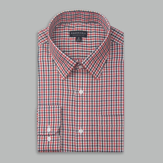 Red Multi box Check Shirt (Cotton Blend)