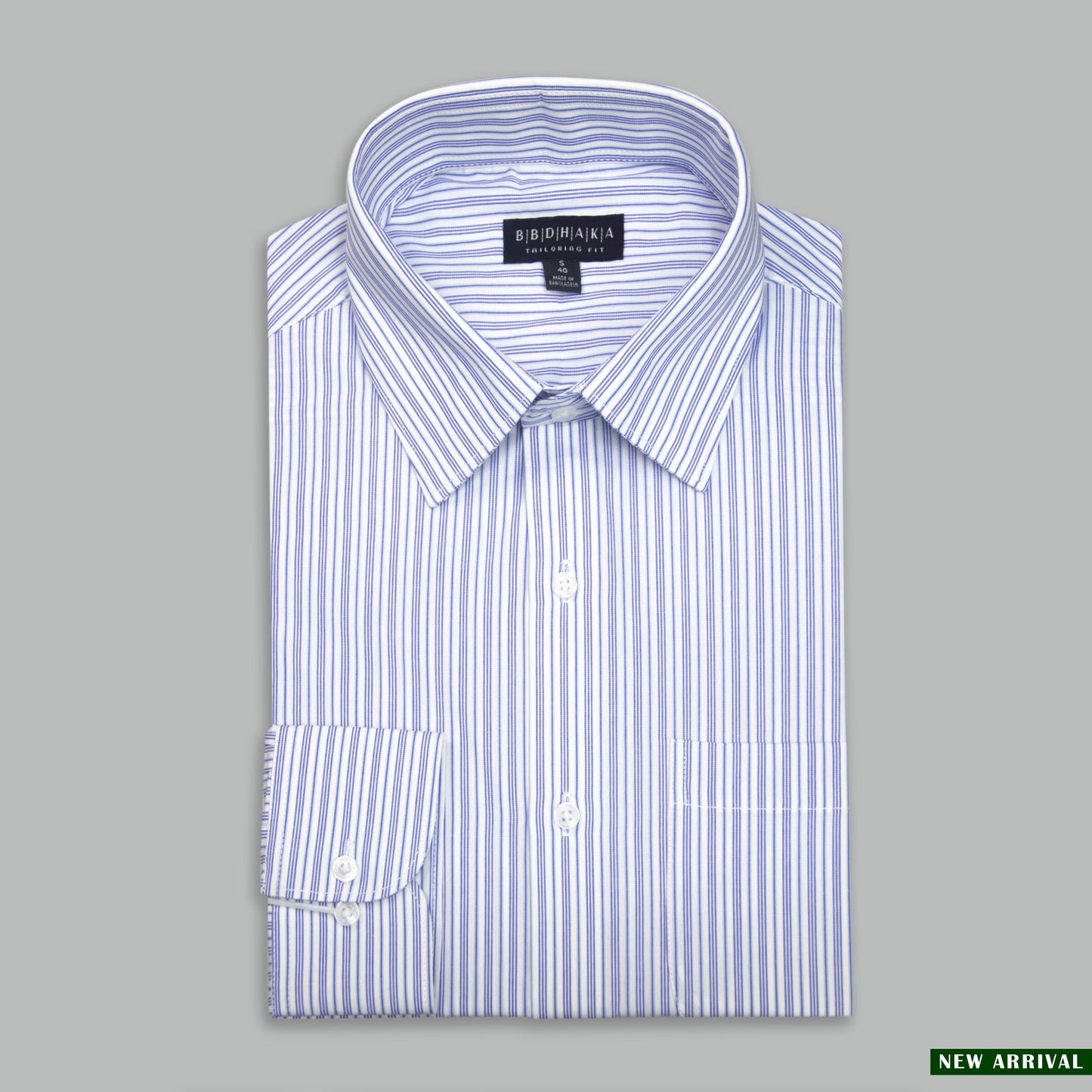 White & Blue Payline Stripe Shirt