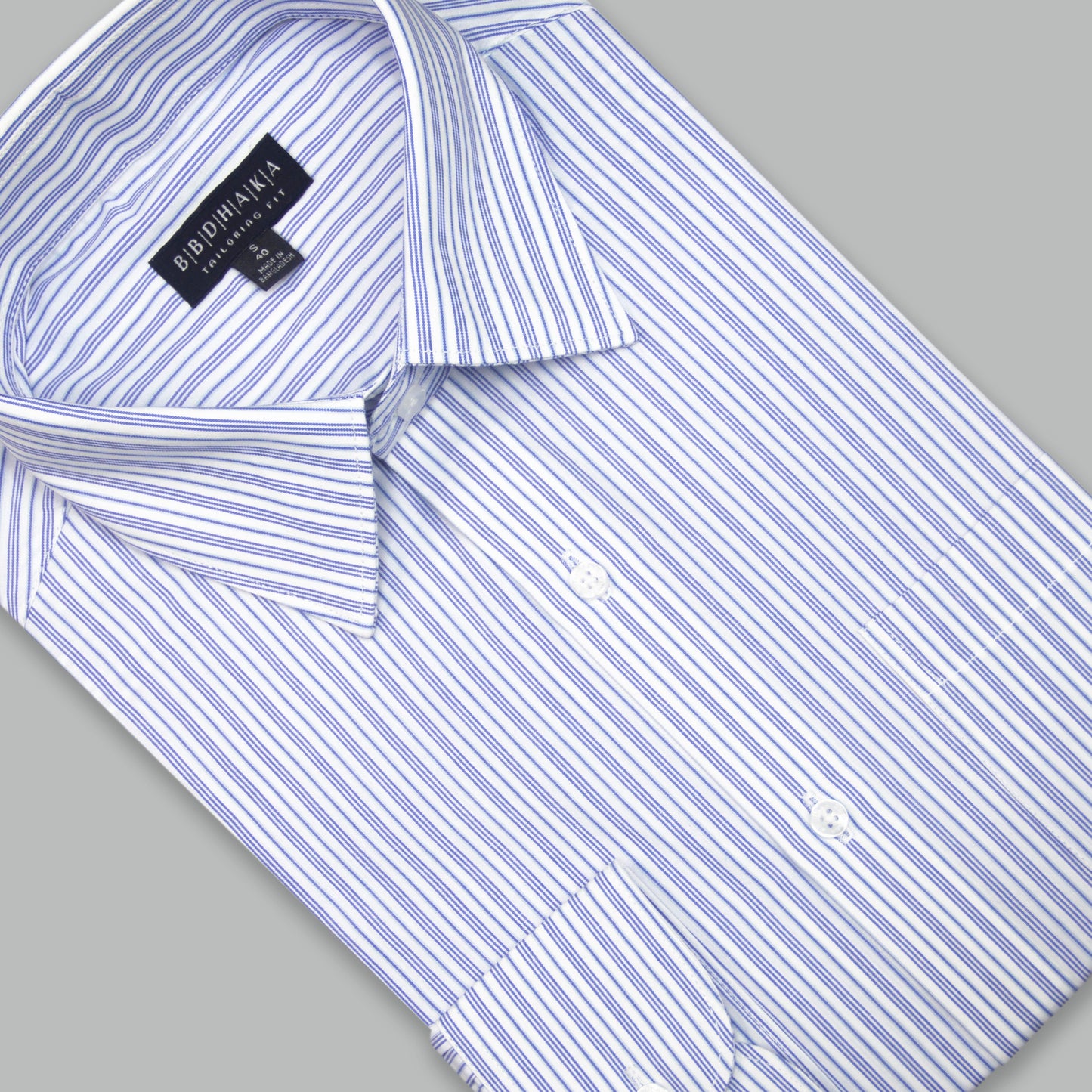 White & Blue Payline Stripe Shirt