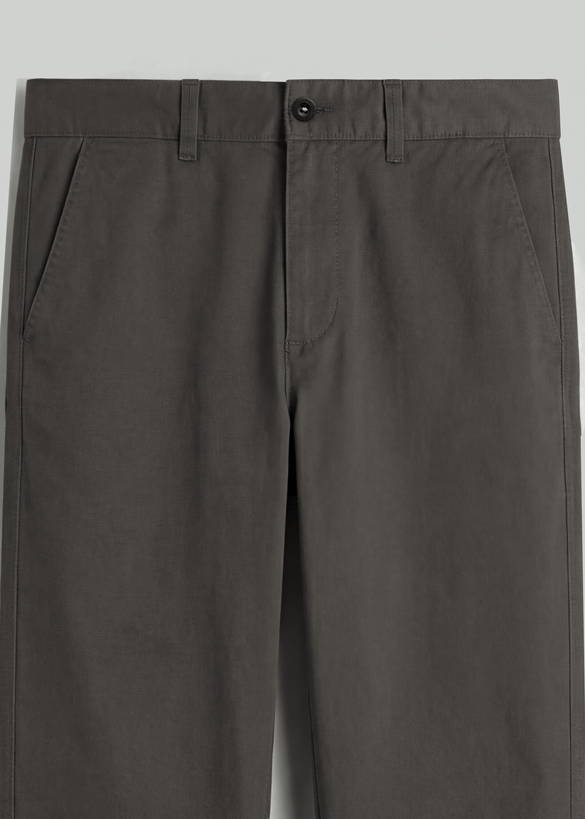 Grey Tane Twill Cotton Chinos - Relaxed Fit