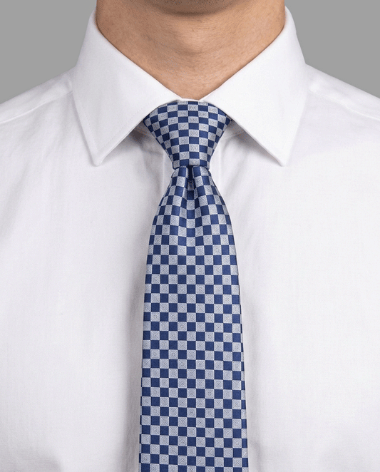 Dark Navy Box Pattern Tie